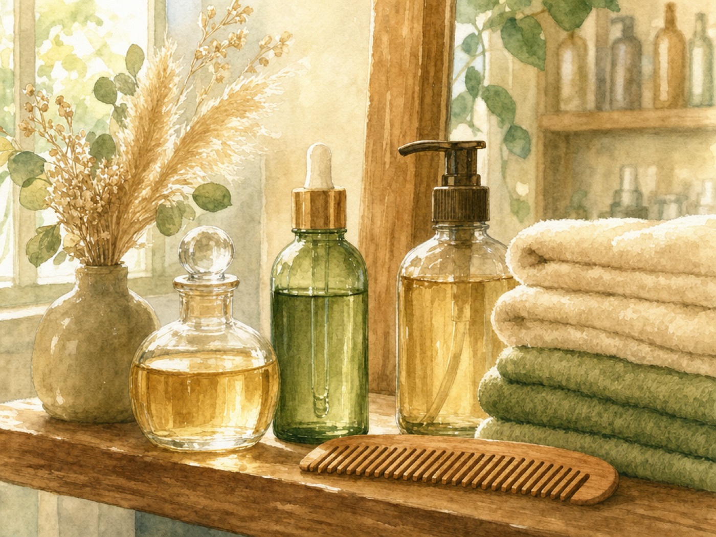 ヘアケア用品のイメージイラスト