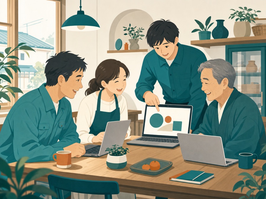 少人数のAI研修のイラスト