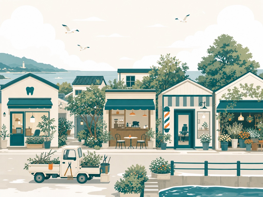 明石の商店街のイラスト